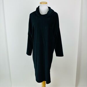 J. Jill Black Velvet Cowl Neck Shift Dress Size XL